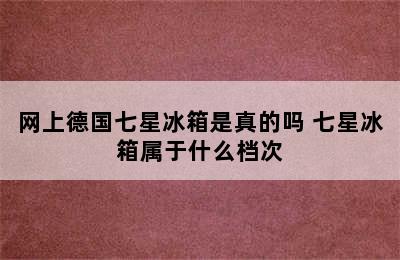 网上德国七星冰箱是真的吗 七星冰箱属于什么档次